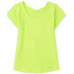 Childrens Place Lime Green Sequin Heart Cross Back Top